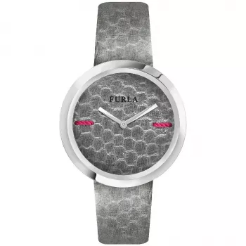 FURLA Giada naiste kvartskell R4251110501 34mm hõbedane sihverplaat roosa nahkrihm