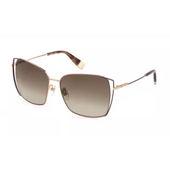 FURLA SFU600-590A93 Naiste päikeseprillid Havana atsetaatraamiga, pruunide gradiendiläätsedega 59mm