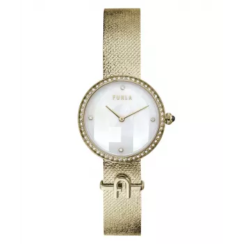 FURLA naiste Arco Chain käekell WW00022001L2 32mm roostevabast terasest hõbedase päikesekiirega sihverplaadiga