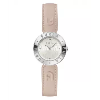 FURLA naiste käekell WW00004004L1 30mm roostevabast terasest kvarts-analoog roosa nahast rihmaga