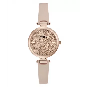 FURLA naiste käekell WW00018008L3 38mm roostevabast terasest kvarts-analoog hõbedase numbrilaua ja musta nahkrihmaga