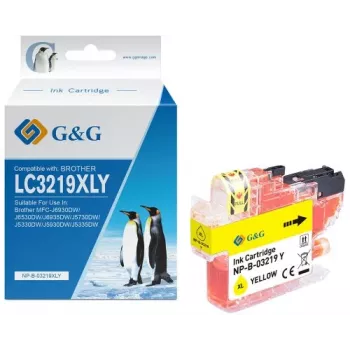 G&G ühilduv Brother LC-3219Y kollane suure mahutavusega tindikassett (13990)
