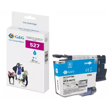 G&G ühilduv tsüaansinine tindikassett Brother LC527C jaoks (900 lehekülge, 12 ml) 22058