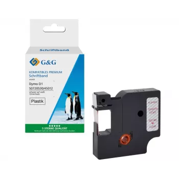 G&G ühilduv Dymo D1 märgistusteip 12mm x 7m punane läbipaistval (45012/S0720520) 5DY45012-TD