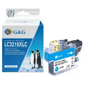 G&G ühilduv tindikassett Brother LC-3219C Cyan (13992) jaoks – 1500 lehekülge