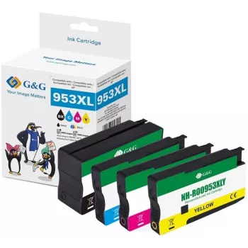 G&G Ühilduv tindikassettide komplekt HP 953XL must, tsüaan, magenta, kollane (4-pakk) suure saagikusega