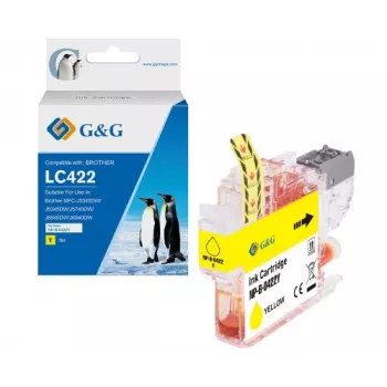 G&G ühilduv kollane tindikassett Brother LC422Y jaoks (550 lehekülge) 20583