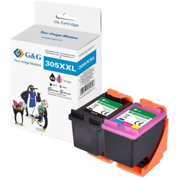 G&G GP-H305XXLBKCMY-2P Ühilduv HP 305XL Suure Saagikusega Tindikassett 2-Pakk (Must & Kolmevärviline)