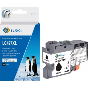 G&G ühilduv tindikassett Brother 427XL LC-427XLBK must, suure saagikusega