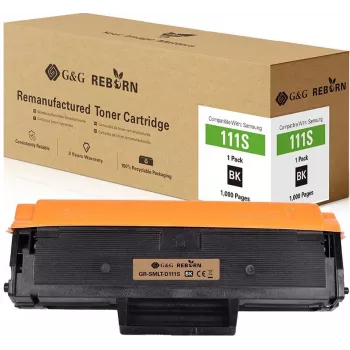 G&G Reborn Remanufactured TONERIKASSETT Samsung MLT-D111S / SU810A jaoks - must (1000 lehekülge) - 21324