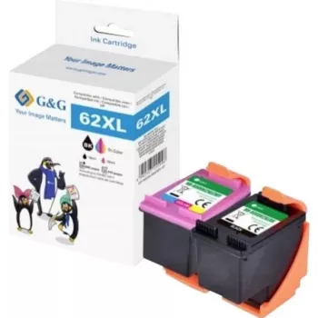 G&G XL ühilduv tindikasseti multipakk HP 62XL must + trikoloor (20632)