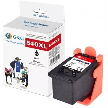 G&G XL suure mahutavusega ühilduv tindikassett Canon PG-540XL jaoks (must, 600 lehekülge) - 14689