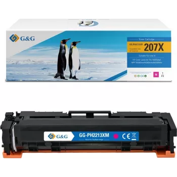 G&G XL tooner, ühilduv HP 207X/W2213X (kiibiga), magenta
