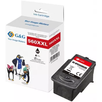 G&G XXL tindikassett, ühilduv Canon PG-560XL-ga (must, suure tootlikkusega)
