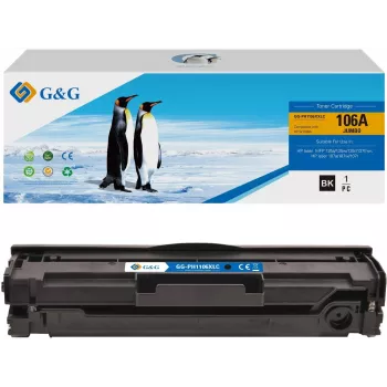 G&G XXL toonerikassett, ühilduv HP 106A / W1106A (kõrge saagis) must