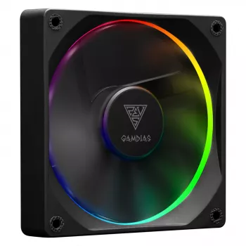 GAMDIAS AEOLUS M3-1201 ARGB korpuse ventilaator - 120mm, PWM, hüdrauliline laager, must