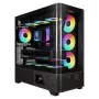 Gamdias Atlas P2 GAMING Mid-Tower ARGB karastatud klaasiga korpus, must, 4x120mm ARGB ventilaatorid