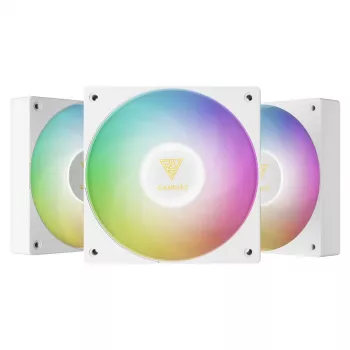 GAMDIAS NOTUS M1-1203 ARGB 120mm PWM korpuse ventilaatorikomplekt, 3-pakk, adresseeritav RGB, hüdrauliline laager, 800–1600 RPM, 67,5 CFM, kontrolleriga