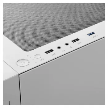GAMDIAS Talos E3 MESH mänguri kesk-torn korpus, valge, karastatud klaas, 4x120mm ARGB ventilaatorit, ATX/Micro-ATX/Mini-ITX, võrgus esipaneel