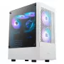 GAMDIAS Talos E3 MESH mänguri kesk-torn korpus, valge, karastatud klaas, 4x120mm ARGB ventilaatorit, ATX/Micro-ATX/Mini-ITX, võrgus esipaneel
