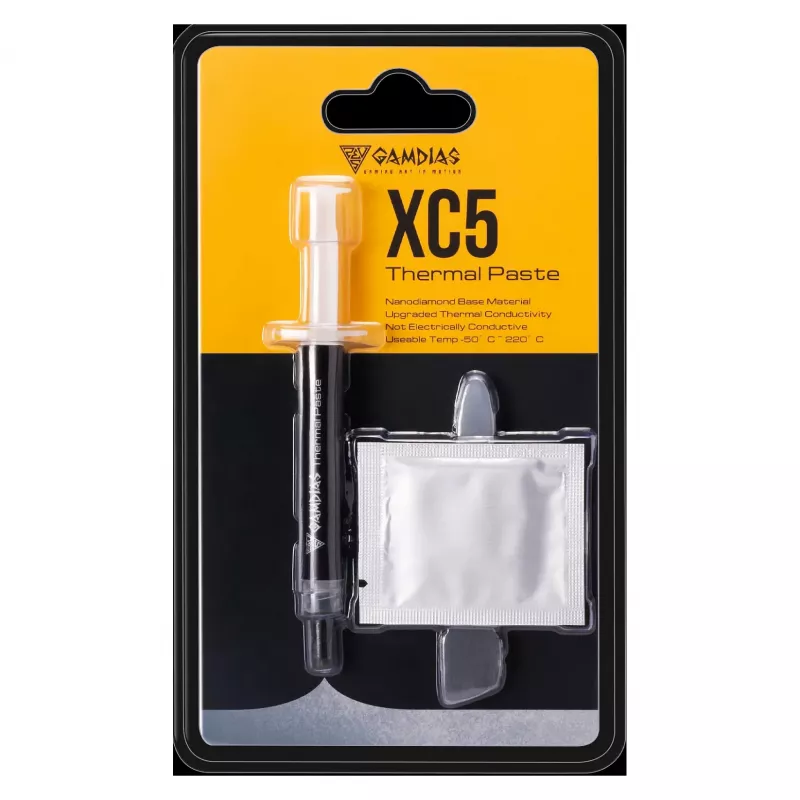 GAMDIAS XC5 termopasta 4g hall kõrge jõudlusega 10.5 W/mK mittejuhtiv süstal