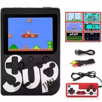 GameBox R2 8-bit Portable Retro Game Console with 400 Games 3-inch LCD, 1x Controller, TV RCA Cable, Black