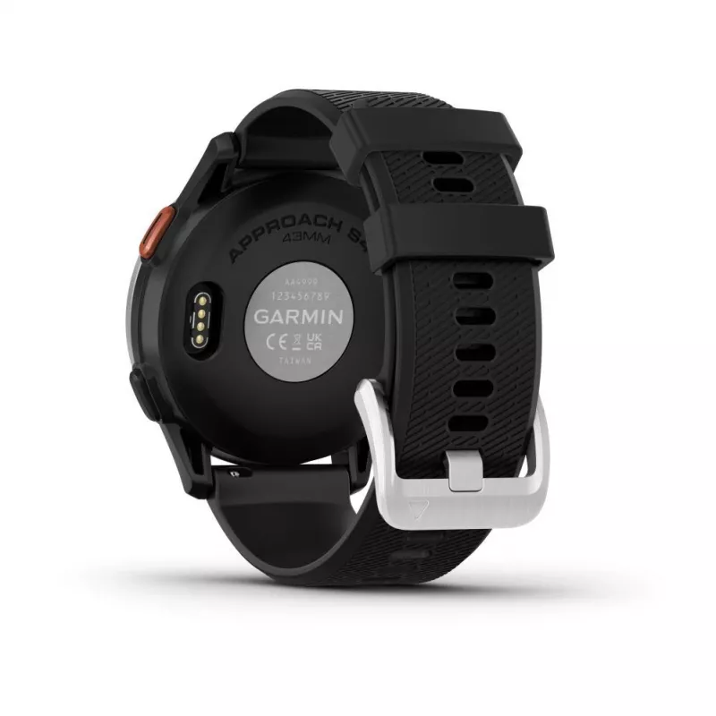 Garmin Approach S44 Silver Aluminium Bezel with Black Silicone Band