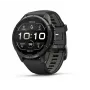 Garmin fēnix 9 Pro – inReach, 43mm, Carbon Gray DLC titaan, musta/kivikarva silikoonrihmaga