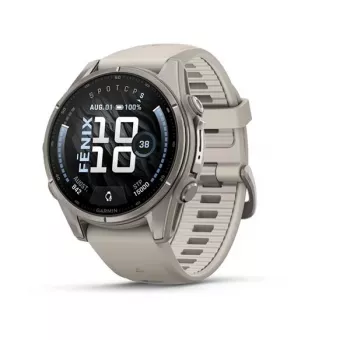 Garmin fenix 9 43 mm titaan koos uduhalli rihmaga