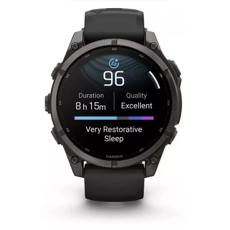 Garmin fenix 9 – 47 mm, süsinikhall DLC titaan, must silikoonrihm
