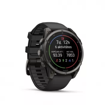 Garmin fenix 9 – 47 mm, süsinikhall DLC titaan, must silikoonrihm
