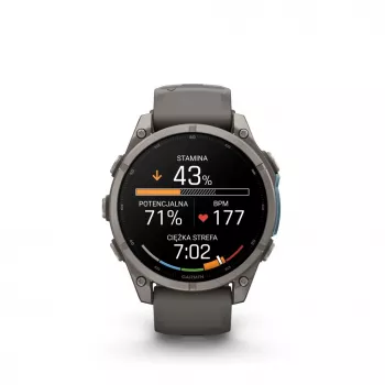 Garmin Fenix 9 – 47 mm titaankerega, veekindel halli silikoonrihmaga