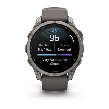 Garmin Fenix 9 – 47 mm titaankerega, veekindel halli silikoonrihmaga