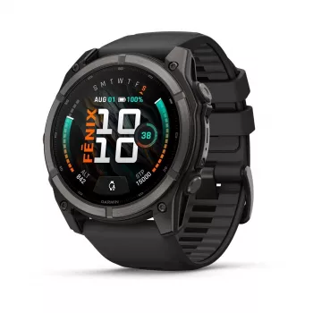 Garmin fenix 9 - 51mm, süsinikhalli DLC titaankerega ja musta silikoonrihmaga 010-04763-11