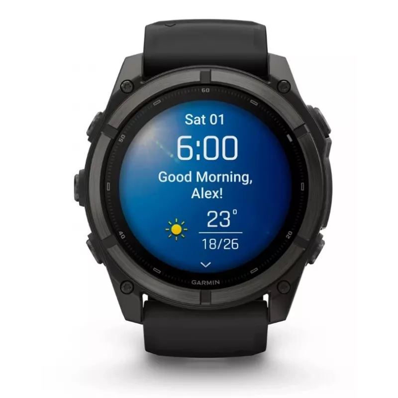 Garmin fenix 9 - 51mm, süsinikhalli DLC titaankerega ja musta silikoonrihmaga 010-04763-11