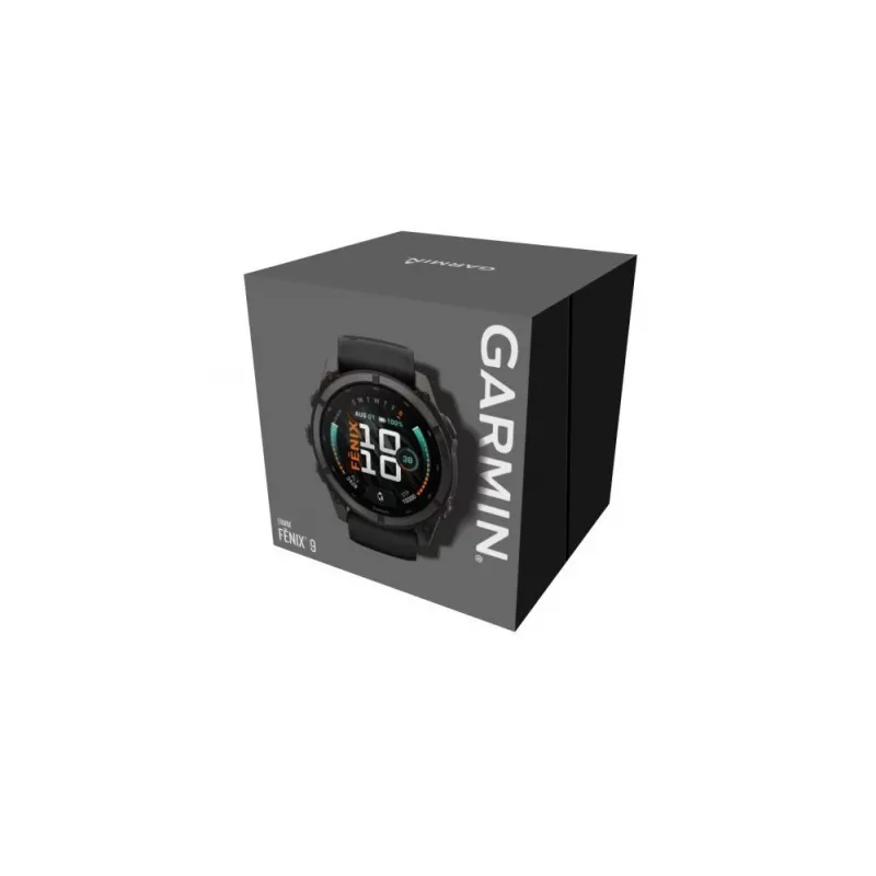 Garmin fenix 9 - 51mm, süsinikhalli DLC titaankerega ja musta silikoonrihmaga 010-04763-11