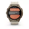 Garmin Fenix 9 Pro – inReach, 43mm Autumn Gold titaankere ja kreem/hallika Prantsuse halli silikoonrihmaga