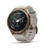 Garmin Fenix 9 Pro – inReach, 43mm Autumn Gold titaankere ja kreem/hallika Prantsuse halli silikoonrihmaga