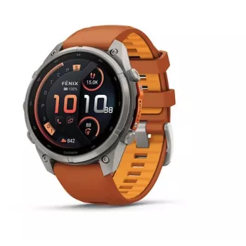 Garmin Fenix 9 Pro – inReach, 47 mm titaankerega, sügisoranži/sädelevoranži silikoonrihmaga