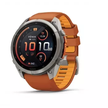 Garmin Fenix 9 Pro – inReach, 51 mm titaan, Autumn Orange/Spark Orange silikoonrihm