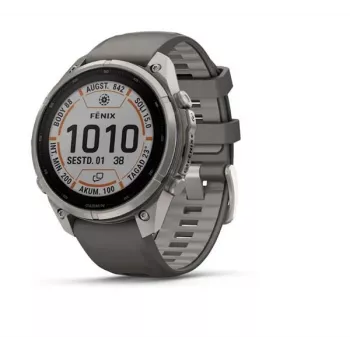 Garmin fenix 9 Pro – inReach, Solar, 47mm titaankere ja pebble halli silikoonrihmaga