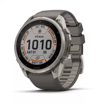 Garmin Fenix 9 Pro – inReach, Solar, 51mm titaankerega, pebble halli silikoonrihmaga