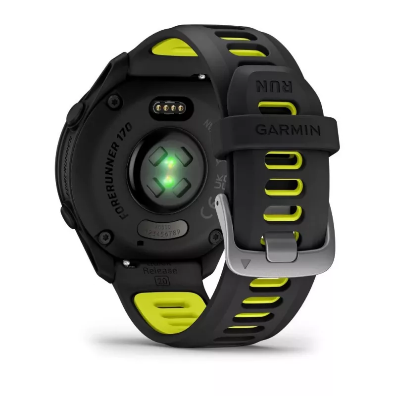 Garmin FORERUNNER 170 Must koos Musta/Amp Kollase Rihmaga