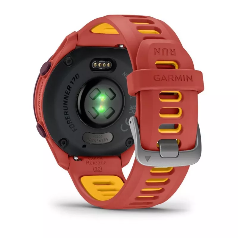 Garmin Forerunner 170 Music GPS-jooksu käekell, marjapunane korpus punase-roosa/mango rihmaga