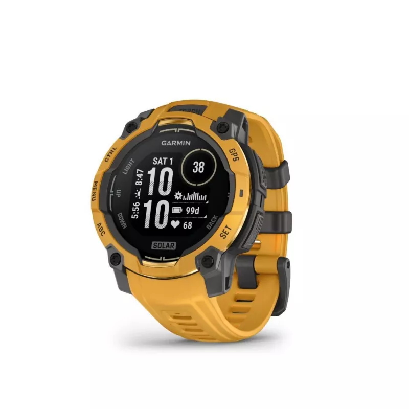 Garmin Instinct 3 Solar 45mm GPS Smartwatch Sunburst koos Sunburst/Hall rihmaga
