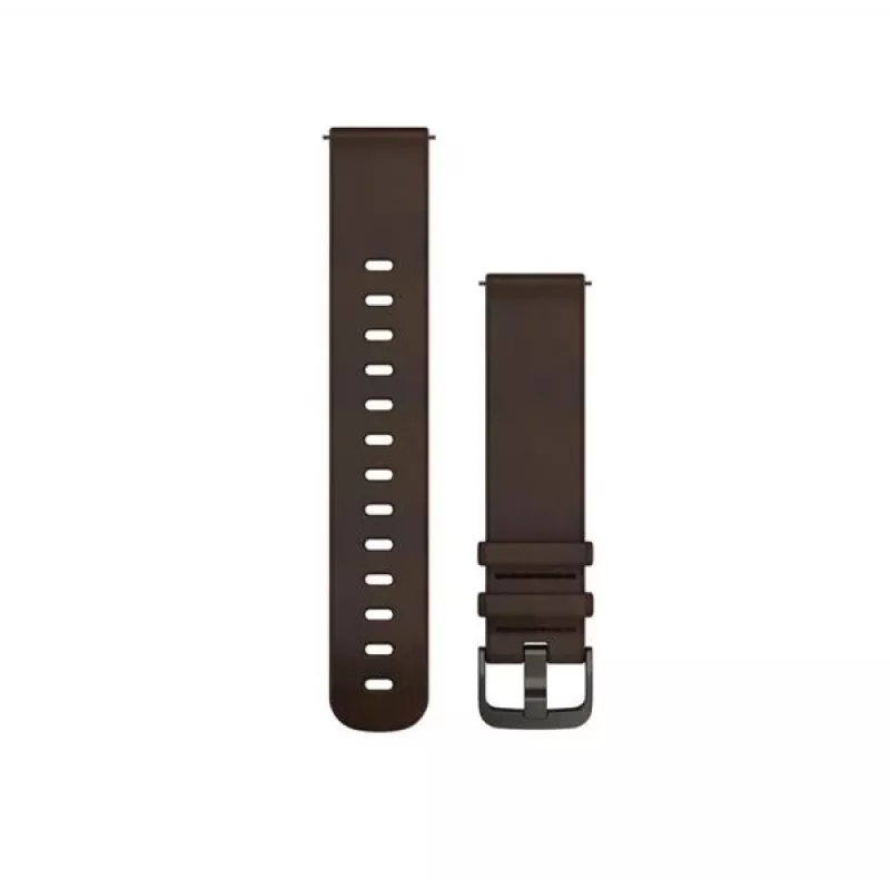 Garmin Quick Release rihmad (20 mm) tumepruun nahk, hõbedane riistvara