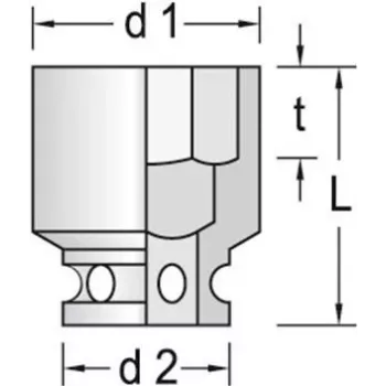 GEDORE 3/4 inch ajam 30 mm kuuskant löökpadrun, 6-kandiline, DIN 3129 6282550