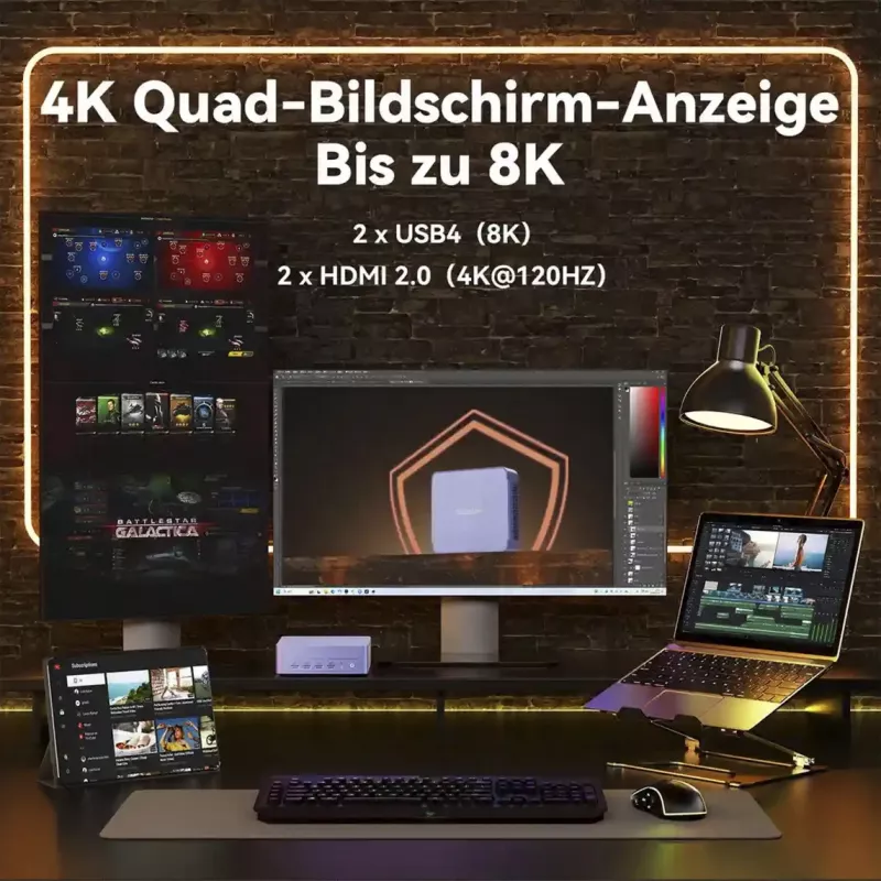 GEEKOM AX8 MAX Mini PC, Intel Core i7-12650H, 16GB DDR5, 512GB SSD, Windows 11 Pro, Silver