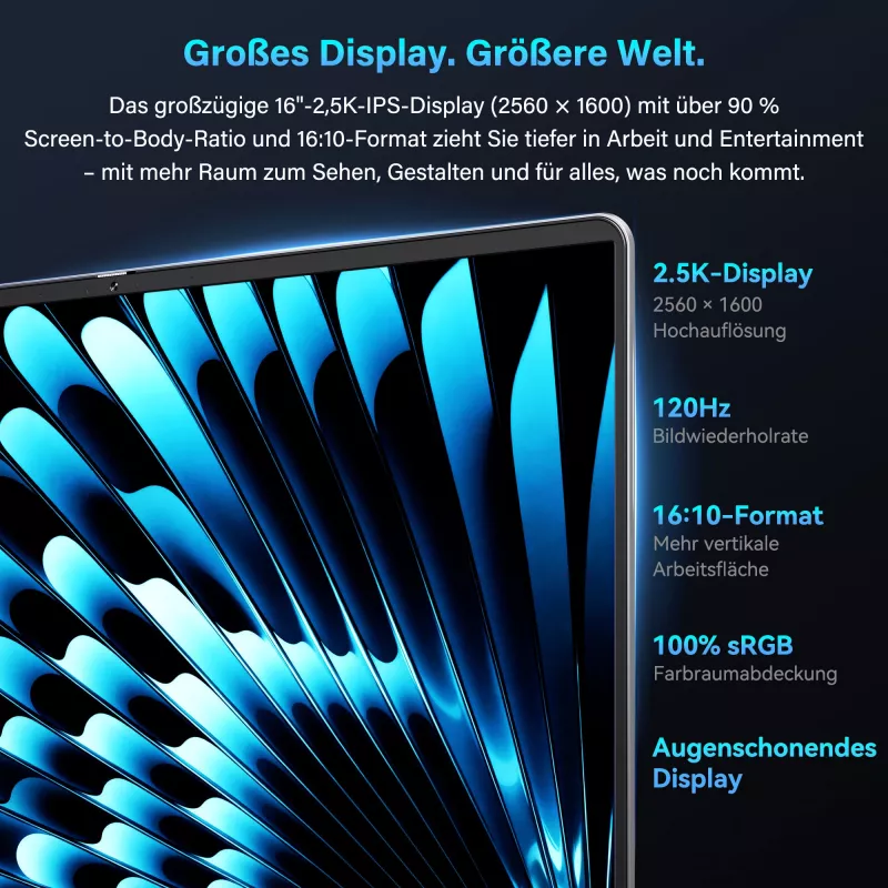 GEEKOM GEEKBOOK X16 PRO (Hõbedane, Intel Core Ultra 5 125H, Intel Arc Graphics, 32 GB LPDDR5, 1 TB SSD, Windows 11 Pro)