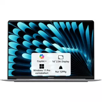 GEEKOM GEEKBOOK X16 PRO (Hõbedane, Intel Core Ultra 5 125H, Intel Arc Graphics, 32 GB LPDDR5, 1 TB SSD, Windows 11 Pro)